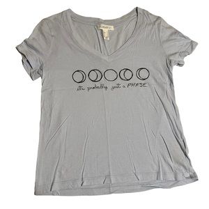 FOREVER 21 moon phases bench fitted short sleeve T-shirt